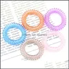 Hair Rubber Bands Jewelry Candy Color Telephone Wire Cord Tie Girls Kids Elastic Hairband Ring Women Rope Bracelet S Dh1M0