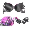 Mierside duży rozmiar Kontrast Contrast Plaid Damski Bra Seksowna strona Push Up oddychająca bralette Wygodna bielizna T220726