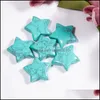 Konst och hantverk Arts Gifts Home Garden Pentagram Star Ornaments Natural Rose Quartz Turquoise Stone Naked Stones Hearts de Dhro1