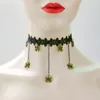 Faux collier Vintage collier ras du cou à la main en dentelle noire collier pendentif araignée pour femmes accessoires dame fête bijoux 5 Pcs/Lot