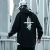 Herrjackor Techwear sned blixtlås hiphop huva streetwear män lastrockar tryck lös svart casual male fjäder hösten yttre Wearmen's