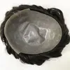 32 mm golf Indian Human Virgin Hair Vervanging #1B Kleur Hand Gebonden Volledige PU -basis Mannelijke eenheid voor zwarte mannen in Amerika Fast Express Delivery