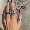 Ins Gothic Punk Heart Grog Skull Rings for Women Men Vintage Spider Rabbit Smile Face Ring Couple Fashion Jewelry Gift 220719