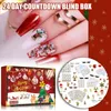 24 Grid Beauty Blind Box Natale Bellissimi kit di adesivi per unghie Piccoli ornamenti Prodotti per unghie Regali creativi