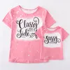 Girlymax Springsummer Baby Girls Mommy Me Hoodie Bleached Tshirt Top Boutique Set Kids Clothing Short Sleeve 220531