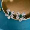 Stud Luxury 925 Sterling Silver Créé Moissanite Emerald Gemstone Birthstone Ear Studs Boucles d'oreilles Fine Jewelry WholesaleStud Moni22