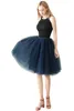 Vrouwen meisjes dubbele lagen solide kleur korte rok tule petticoats elastische tailleband a line Underskirt Crinolines trouwjurkfeest slijtage CPA1697 SXA9