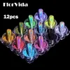 FlorVida 12pcs / Set Miroir Magique Glitter Poudre Nail Art Pigment Chrome Poussières Frotter Sur Les Ongles Design Pour Manucure Holographique MCB 220525