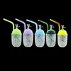 Silicone Water Pipe Hookah Creative Shisha Beverage Cup Two Styles Multiple Colors Food Grade Materials With Clear Glass Bowl Removable Bottle Shaped Mini Bong