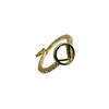 デザイナーリング女性贅沢なオープンワークバンドエッジストーン18kゴールドパールメーソンレター結婚指輪サイズ6 7 8高品質の宝石