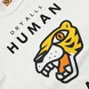 T-shirt casual con testa di tigre feroce umana