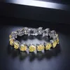 Andere armbanden Gift Hartvorm 32ct/16p 925 Sterling Silver Simulated Diamond Gems Stone Jewelry Bracelet Women Otherother