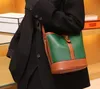 Bolsa de couro genuína feminina sacos de balde de couro de alta qualidade Moda Moda Bolsas de ombro de luxo NOVAS Ladies Messenger Bag