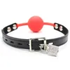 Adult games Restraints Solid Silicone Red Mouth Ball Gag With Lock sexy Products Toys For Couples Fetish Erotic Role Play Games