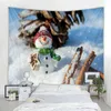 Julväggmatta snögubbe bakgrund montering hem dekoration present tapestry olika storlekar j220804