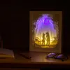 Night Lights Usb 3D Paper Carving Home Bedside Romantic Desk Lamps Fairy Tale Paper-Cut Light Children's Gifts Mood LampNight