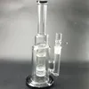 Narghilè Bong in vetro borosilicato alto nero e trasparente da 14 pollici per pipa da fumo con filtri a nido d'ape