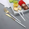 Dinnerware Sets 20pcs Gold Stainless Steel Cutlery Mirror Silverware Knife Fork Spoon Tableware Flatware Dishwasher Safe 220922