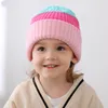 M480 Europa sp￤dbarn baby barn stickad hatt randskalle kepsar barn som stickar varma m￶ssa hattar