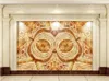 Custom 3D wallpaper mural New Chinese pattern relief angel marble living room bedroom background wall