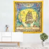 Vintage Tarot Tapestry Mandala Tkanina Ściana Księżyc Mermaid Astrologia Ouija Hippie Witchcraft Boho Decor WALLING BOCET TETIZ J220804