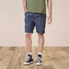 Summer Belted Shorts Men 100 Cotton Comfortable Elastic Waist Knee Length Casual Solid Color Loose 220715