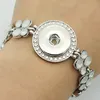 Charm Bracelets Fashion Opal Crystal&Green Crystal Snap Bracelet 19CM Fit 18MM Button Jewelry WholesaleCharm