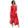 Kvinnor Casual Dresses Tie Dye Maxi Dress Plus Size S-5XL Half Sleeve Loose Long Split med Pocket Beach Outfits