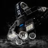 New High-power 5 LED Strong Headlamp Rechargeable Searchlight Waterproof Fishing Light Battery Display Warning Function