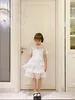 Yaz Kız Elbise Tops Çocuk Çocuk Kız Yay Prenses Elbiseler Bebek Moda Çocuk Parti Giyim
