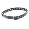 Belts Fashion Punk Belt For Women Men Durable Faux Leather Waist Exquisite Alloy Grommet Hole Korean Luxury Band 2022