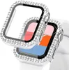 Woman Bling Diamond Smartwatch -fodral för Apple Watch 1 2 3 4 5 6 7 8 PC Armor Cover för IWATCH 38mm 40mm 42mm 44mm 41mm 45mm Screen1638787