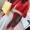 Long Warm Cashmere Designer Scarves For Women Men Fashion Wool Scarfs Brand Old Flower Print Winter Luxury Scarfs Classic Soft Shawl Wrap