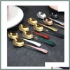 Spoons Flatware Kitchen Dining Bar Home Garden Ll Tea Coffee Sugar Spoon Stainless Steel Round Ice Cream Dessert Cutlery T Dhjvz