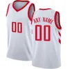 Maglia da basket stampata Houston Custom Design fai-da-te Personalizzazione Uniformi della squadra Stampa personalizzata con qualsiasi nome Numero Uomo Donna Bambino Gioventù Maglia bianca