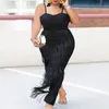 Plus Size Jurken Zwarte Lange Spaghetti Band Hoge Taille Tassel Avond Cocktail Party Jurken Fringe Outfits Drop Herfst