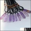 Arts et artisanat Cadeaux d'art Maison Jardin Cristal Naturel Quartz Bijoux Pendentif Collier Obélisque Baguette Pierre de Guérison Drop Livraison 2021 Om9I