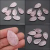 Charms 22x38 mm Waterdrop Stone Natural Stone REIKI Rose Rose Kwarc Kryształ Kamienie Kamienie do naszyjnika Biżuteria Mjfashion Dhdju