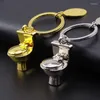 Keychains Fashion Creative Mini Toilet Metal Solid Key Chain Pendant Activity Gift Valentine's Day For Adults Miri22