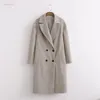 2022 New Oversize Doppiopetto Casual Faux Cappotto di Lana Autunno Inverno Donna Vestito Maniche Lunghe Femminile Faux Cappotto di Lana L220725