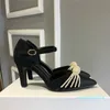 Fashion-Dress Shoes Classic Ladies Sandals High Heels Sexig Set Mouth Pekad Toe