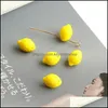 Charms Jewelry Findings Components Cute Fruit Series Lemon Pendants Yellow-Green Acrylic For Diy Earring Finding Keychain Accessories Drop