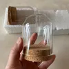 60x szklana okładka kopuły Cloche Bell Jar Sukulenty Terrarium z drewnianym korkiem imprezy ślubne dekoracje miniatury (6,5 x 8 cm)