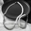 Chains Men's Necklace Stainless Steel Hip Hop Real Half Pearl Cuban Link Chain Wholesale Custom JewelryChains Godl22