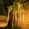 Strings Led Solar Christmas Garland Lights Outdoor Meteor Douche Regenlicht vallen Icicle voor vakantiefeestje Decorled