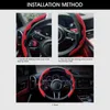 Housses de volant 1 paire rouge Fiber de carbone Look bâche de voiture universelle antidérapante Auto décoration intérieure Modification accessoire