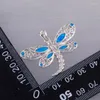 Anhänger-Halsketten Hohle Libelle Ozeanblauer Feueropal versilberter Schmuck für Frauen HalsketteAnhänger-HalskettenAnhänger
