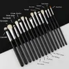 Ferramentas de maquiagem Pincel de maquiagem profissional Cabra Hair Black base make-up Contour corretivo 15/25/30 UDS 220423