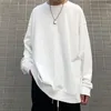 Sweats à capuche pour hommes Sweatshirts Hip-Hop Harajuku Coton Basique Couleur Unie Pull Homme Automne Blanc Punk Veste Oversize Pull Goth Grun