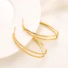 الكلاسيكيات 18K Matte Gold Tone Oval Huggie Hoop أقراط كبيرة مستديرة حزب المجوهرات المجوهرات النائمة